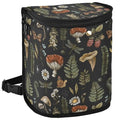 Mushrooms Car Trash Can Vintage Flower Butterfly Dragonfly Car Garbage Bag with Lid Hanging Waterproof Leak Proof Vehicle Storage Bin