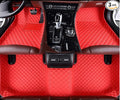 KaiLaiCarCustom Automotive Car Floor Mats for 99.99% Sedan SUV Sports Car Men Women Protection Full Coverage Pads Anti-Slip Leather Floor Lining… (Red Mat Red Line)