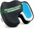 Gel Memory Foam Seat Cushion, Cooling Gel Comfort, Chair Cushions for Back & Sciatica Pain Relief, Tailbone Coccyx Support, Office & Car Seat Cushion