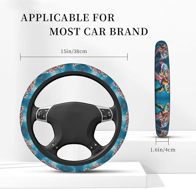Tortoise Sea Turtle Universal Fit Steering Wheel Cover for Car, Truck, and SUV, Durable Steering Wheel Protection