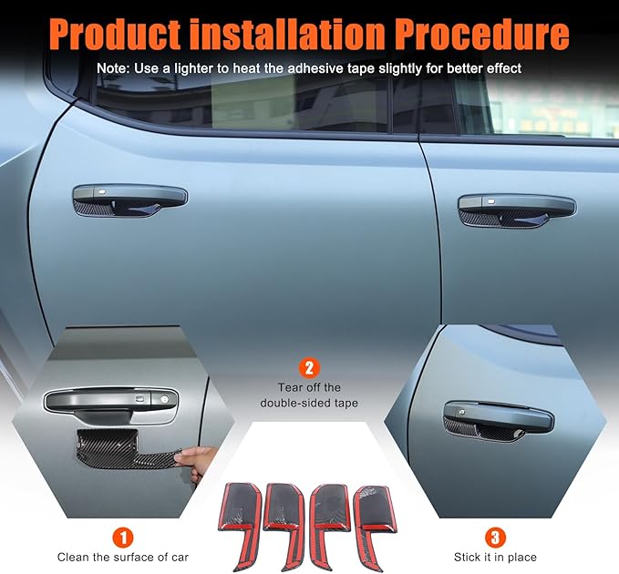 Suetlcoity for Hummer EV Car Door Handle Scratch Protectors 4PCS and Exterior Door Handle Cover 8PCS Compatible with Hummer EV Pickup SUV 2024 2025+