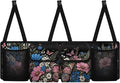 Car Trunk Organizer, Large Auto Backseat Hanging Organizer, Thick Backseat Storage Bag with Pockets, Car Trunk Tidy Storage Bag with Lids Decoration,Black Floral Butterfly Garden