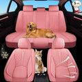 Wertigen Pink Car Seat Covers Full Set – Stylish Leather Waterproof Seat Protectors for Cars, SUVs & Trucks, Airbag Compatible, Non-Slip Design, Easy to Install, Fits Most Vehicles