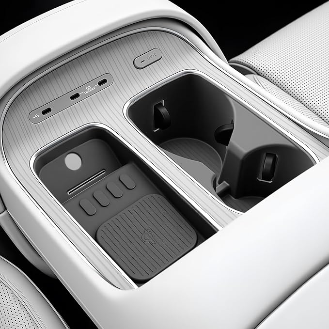 SKTU 2Pcs for 2026 Hyundai Palisade Wireless Charging Mat 2026+ Palisade Center Console Non-Slip Pad & Cup Holder Hyundai Palisade 2026 Accessories 2026 Palisade Rubber Console Mat Cup Holder Durable