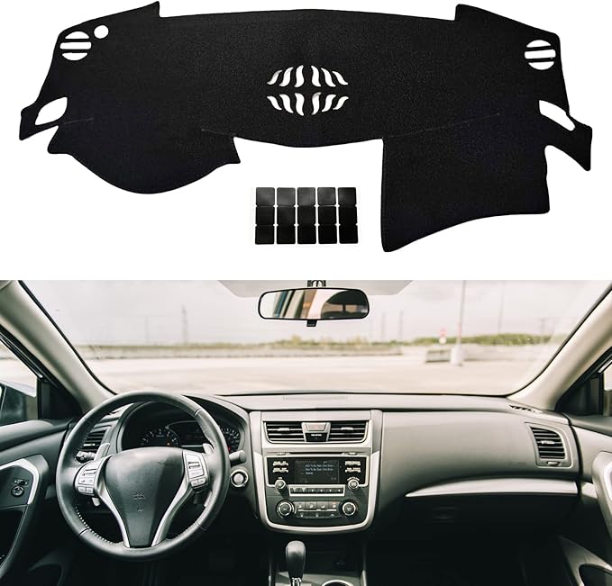 MODIGT Dashboard Dash Cover Mat Pad Fit for Nissan Altima 2013 2014 2015 2016 2017 2018 Non-Glare Sunshield Protector Carpet Black