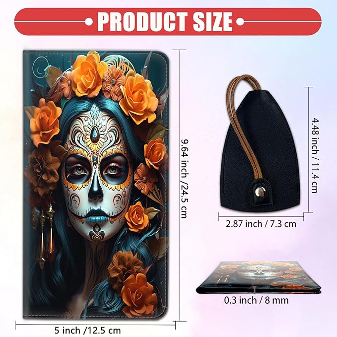 Car Document Holder with Magnetic Shut, Car Registration & Insurance Card Holder, Waterproof PU Leather Glove Box Organizer Vehicle Accessories Driver License for Women/Men, Rose Flower Girl