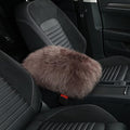 Wool Car Center Console Cover,Universal Fluffy Sheepskin Car Armrest Pad,Car Interior Accessory for Women Men,Armrest Cover Protector for Cars,Vehicles,SUV Mocha