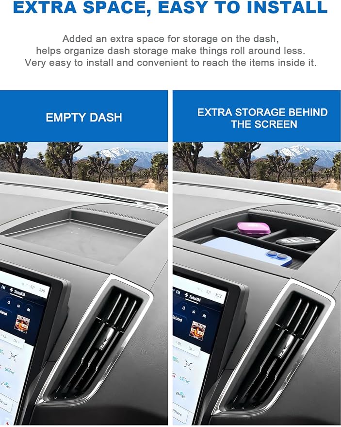 CDEFG for 2021-2024 Edge Center Console Organizer for 2021-2024 Edge Accessories Dashboard Storage Tray Dash Screen Storage Box