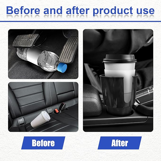Cup Holder Expander for Car, 4 Inch Car Cup Holder Expander Adapter, Detachable Expander Car Coffee Mug Adapter Organizer, Car Cup Holder for 32-50 oz Bottles & Cups