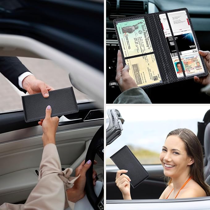 Car Registration and Insurance Holder，Colour Patterns Men Women Car License Document Registration and Insurance Card Holder