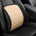 Leather Lumbar Support Seat Cushion with Mesh Breathable Car Seat for Lower Back Pain, Ergonomic Backrest for Office Chairs Car(Beige)