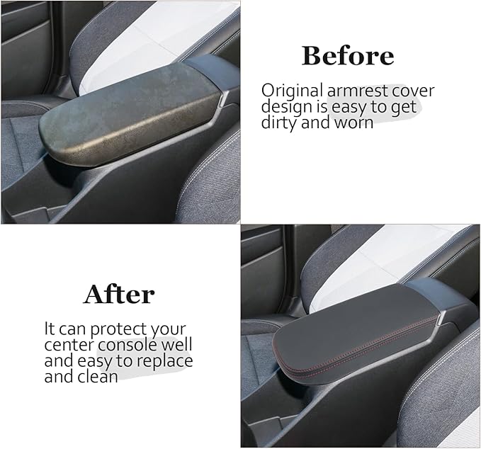 SKTU 2024 2025 2026 Chevy Trax Center Console Cover for 2024 2025 2026 Chevrolet Trax Armrest Cover 2024 2025 2026 Chevy Trax Accessories 2024 2025 2026 Chevy Trax Console Cushion (Red Line)