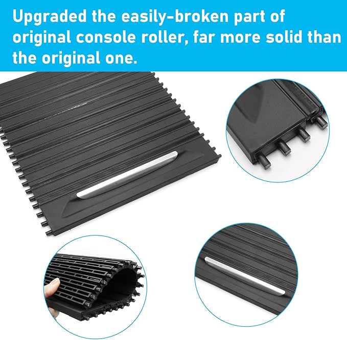 Jaronx Compatible with BMW Console Roller Blind Cover, X5 F15/ X6 F16 Cup Holder Sliding Cover, Center Console Sliding Shutters Compatible with BMW X5 F15 F85(2013-2017) / X6 F16 F86 (2014-2019)
