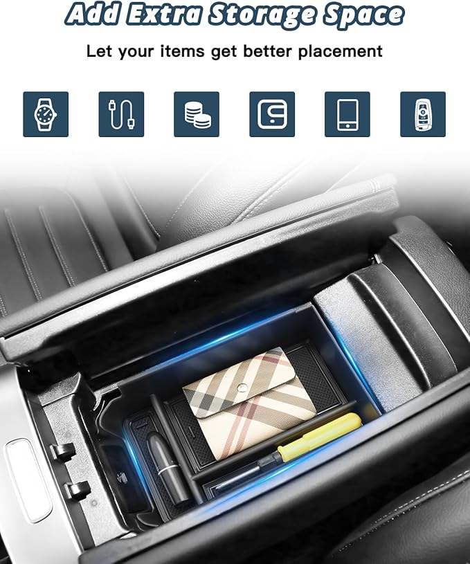 Ruiya 2023-2025 2026 GLC 300 Center Console Organizer for Mercedes GLC 300 Accessories Middle Console Organizer Compatible with 2023 2024 2025 2026 Mercedes GLC Class X254 Coupe & SUV