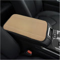 Car Armrest Storage Box Mat, Leather Embossing Auto Center Console Cushion Protective Pad, Anti-Scratch Waterproof Armrest Seat Box Protector for Most Cars Trucks SUVs (Beige)