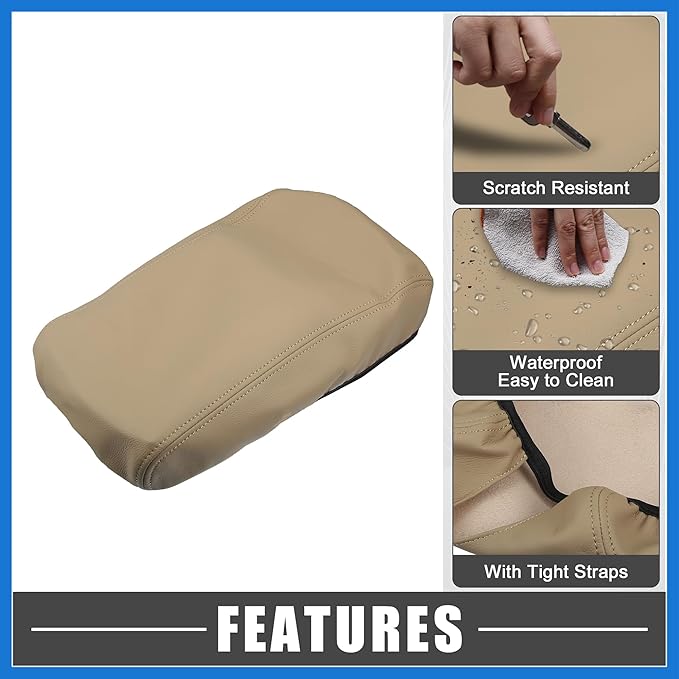Car Center Console Pad Waterproof Armrest Seat Box Cover Protector Beige for Nissan Altima 2013-2018 Auto Accessories
