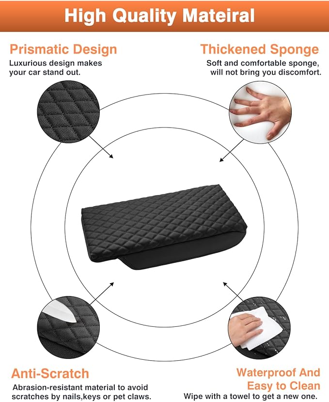 Shademax Toyota Crown Center Console Cover, Armrest Cover Cushion Pad for Toyota Crown Signia 2023 2024 2025 2026 Accessories PU Leather Middle Consle Lid Armrest Seat Box Cover Protector Anti-Scratch