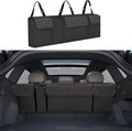 Car Trunk Organizer, Backseat Hanging Large Storage with Adjustable Straps,Waterproof PVC Collapsible Cargo Bag, Car Interior Accessories for Auto SUV MPV (Black)