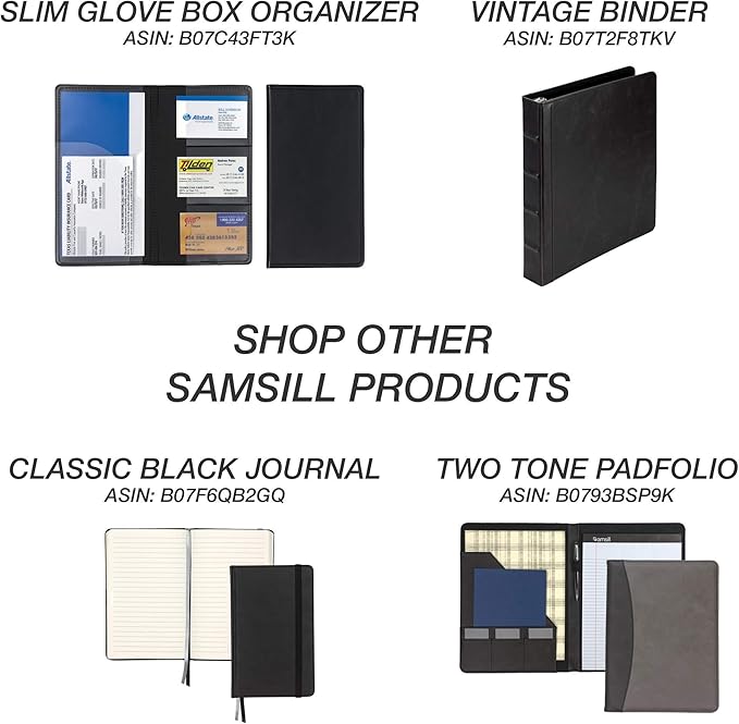 Samsill 2 Pack Car Registration and Insurance Holder, Essential Vehicle Glove Box Organizer, Vehicle Document Holder, Faux Leather, Sleek Black Design, Lottery Ticket Holders