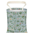 Cute Car Trash Can, Hanging Canvas Car Back Seat Organizer and Storage Bag, Funny Car Trash Bag For Travelling, Outdoor Cute Blue Green Floral