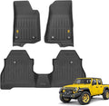 Cat® JustFit™ 3D Floor Mats for Jeep Gladiator (JL) 2020-2026, All Weather Custom Fit Jeep Gladiator Floor Liners with Extended Coverage Design, Car Floor Mats (Full Set Front & Rear)