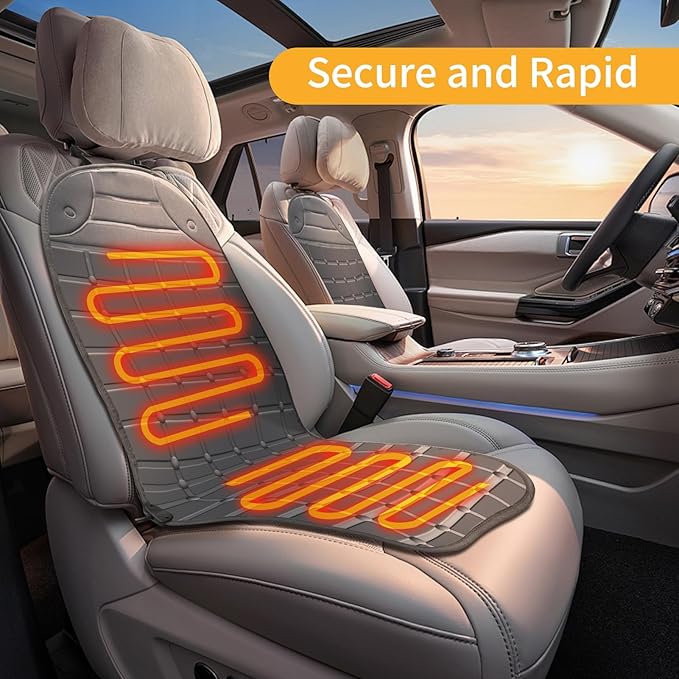 2-Pack Seat Cushion - Comfortable Winter Seat Cushion with Adjustable Buckle for Full Back and Seat (Black)