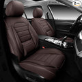 COVER EMPIRE Car Seat Covers Front Seats, 2Pcs Universal Faux Leather Front Seat Covers for Cars, Waterproof Automotive Seat Covers Breathable Seat Cover for Most Sedans, Trucks, SUV (Brown)