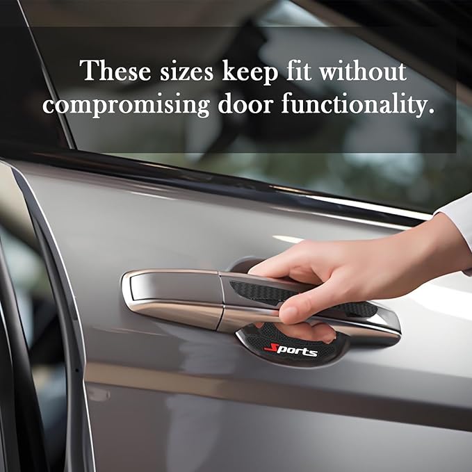 8PCS Car Door Protectors Kit with 4 Auto Knob Protectors&4 Bowl Sticker,Stylish Sports Car Door Handle Scratch Protector,Automotive Exterior Accessories for Most Vehicles
