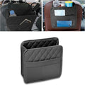 Car Back Seat Organizer, Waterproof PU Leather Car Seat Back Hanging Bag, Multifunctional Car Storage Bag Vehicles Interior Accessories for Adults, Universal for Most Cars (Black)