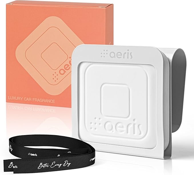 Aeris Car Fragrance Starter Kit - Includes Clip + Refillable Scent Stone (Citrus Bloom (Starter Kit))