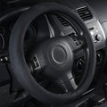 CAR Pass Black Faux Suede 14.5-15 Inch Memory Foam Steering Wheel Covers Breathable Anti-Slip Odorless Steering Wheel Universal Fit for Men Women
