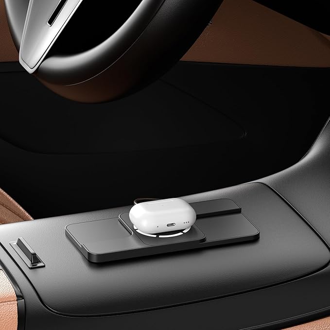 Magnetic Wireless Car Charging Pad Fast Wireless Phone Charger Mat Compatible with iPhone 16 15 14 13 12 AirPods Earbuds C11MAG