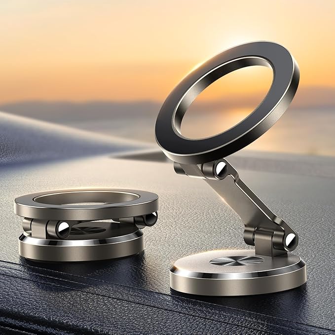 JOYROOM for Magsafe Car Mount, All-Metal Magnetic Phone Holder for Car, Strong Magnets iPhone Car Mount Hands Free Phone Holders for Your Car Dash Fits iPhone & MagSafe Case