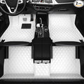 All-Weather car Floor MATS-Suitable for 99% of car Models,Leather car mat, offering Personalized Embroidery and Multiple Color Options,Provide Protection for car Rug (White)