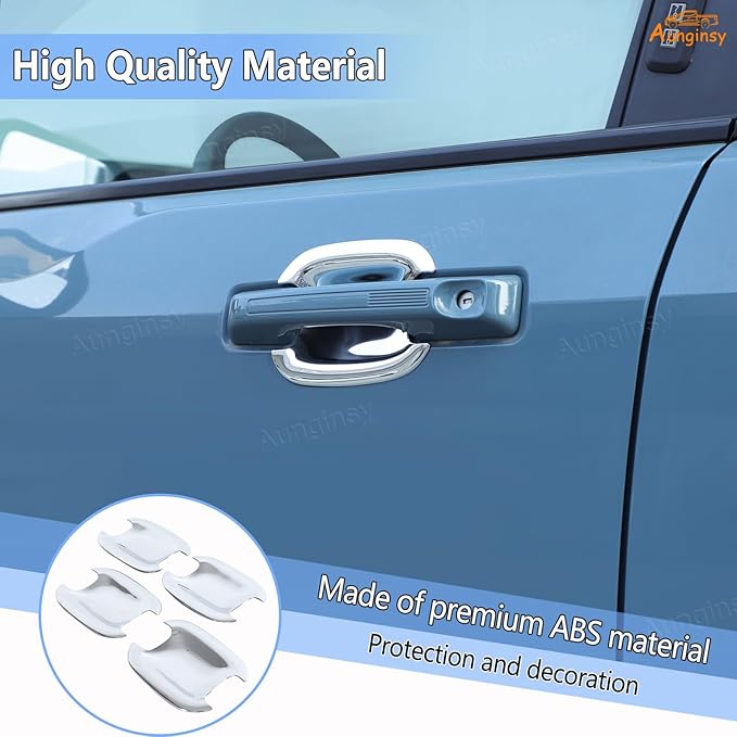 Aunginsy Exterior Door Handle Bowl Trim Cover Compatible with Ford Maverick 2022-2025 Ford Bronco Sport 2021-2025 Outside Door Handle Cup Bowl Cover Scratches Protector Decorative Sticker Accessories