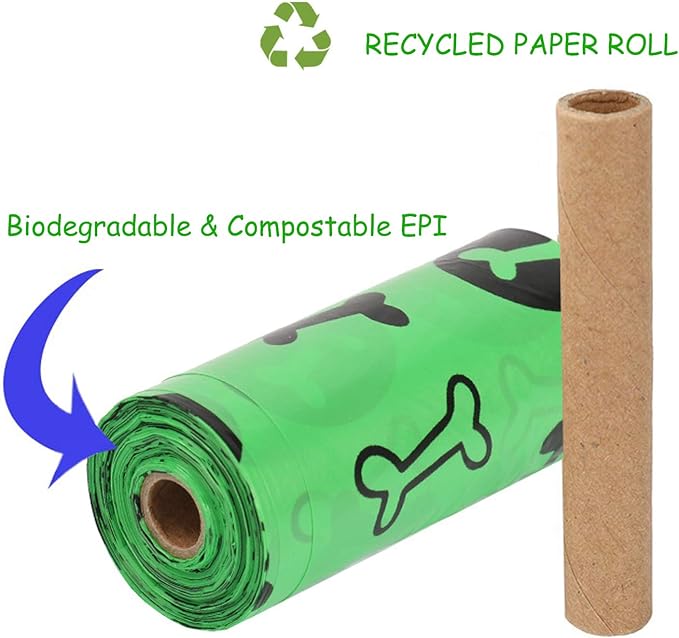 car Dog Poop Bags, Biodegradable & Compostable Garbage Bag Pets Poop Bag Recycling Thickened Leakproof Trash Bag (Green, 120 Counts)