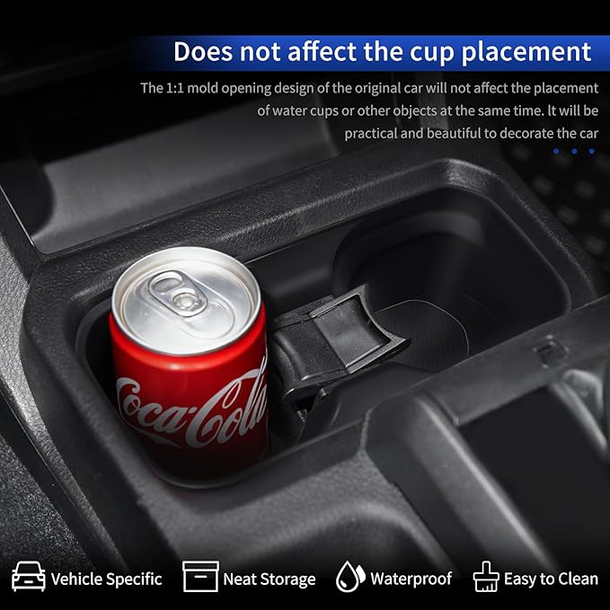 Front Central Control Water Cup Silicone Case for 2016-2023 Toyota Tacoma Center Console Cup Holder Protector Interior Modification Accessories (Front Water Cup Mat)