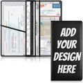 Caihoyu Custom Car Registration and Insurance Card Holder Personalized Leather Glove Box Organize Men Women Wallet Accessories Case for Cards, Essential Document Driver License