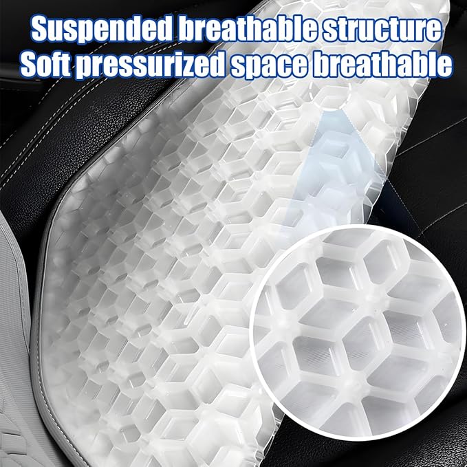 Gel Car Seat Cushion, Non-Slip & Comfortable Automotive Chair Protector Pad for Driving, Breathable Vehicle Interior Mat Cover Accessories, Universal for SUV Sedan Truck (Coffee)