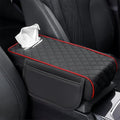 Car Center Console Cover for Toyota Highlander 3.Generation 2013-2020, Leather Car Arm Rest Cover, Car Armrest Cushion with 2 Storage Bags Car Center Console Armrest Pad, C Black+Red