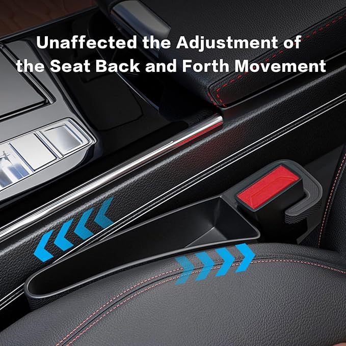 Edotim 2025 Upgrade Short Car Seat Gap Filler, Seat Gap Organizer with Phone Holder, Car Seat Accessories, Car Organizer Fit Sedan SUV Truck-2PCS Black