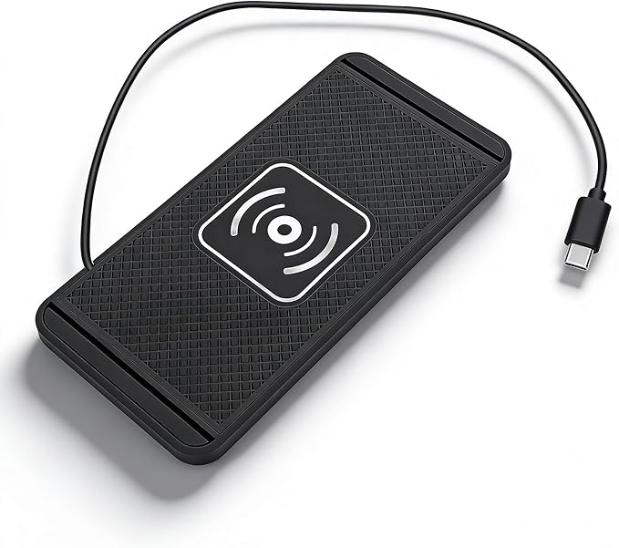 Dpofirs Car Wireless Charger Pad, 20W Fast Wireless Car Charger, Non Slip Phone Charging for 21, 22, 23, 24, 25, for Note 10 Phone