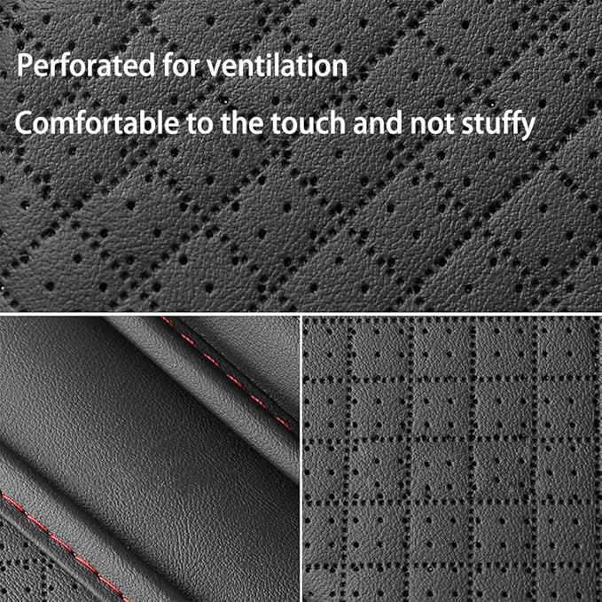 Cxtiy Upgraded Car Center Console Cover,Microfiber Leather Car Armrest Cover Cushion with 2 Storage Bags,Universal Car Armrest Storage Box Car Interior Accessories for Most Vehicles (Black-red)