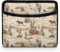 Renewold Car Side Pocket Organizer, Cowboy Cactus Print, Auto Front Rear Seat Storage Bag for Cell Phone Sunglasses Coins, Document Holder Tray Pouch for Vehicle Seat, Women Men Car Accessories