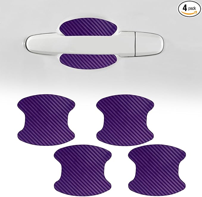4PCS Car Door Handle Cup Scratch Protector, Car Door Handle Sticker, Scratch Auto Door Protective Film, Car Accessories Car Door Handle Protective Films Universal for Cars (Purple, 4PCS)