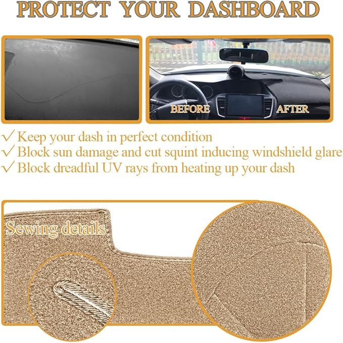 Yiz Dash Cover Mat Custom Fit for Nissan Frontier Xterra Dashboard Cover Pad Carpet Protector J273 (Beige)