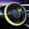 Flowers Cute Steering Wheel Cover Non-Slip Breathable Sweat-Absorbent Suitable for SUV Van Truck Car Universal Protection Accessories 15 Inch Suitable for Women Men