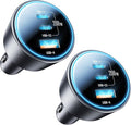 USB C Car Charger, 2Pack 3-Port 200W Dual USB-C & USB-A Phone Car Charger Adapter PD/QC Fast Charging Cigarette Lighter for Phone 16 15 14 13 12 Pro Max, Laptop MacBook Samsung Galaxy S24