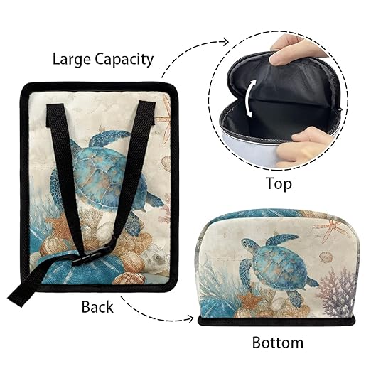 Sea Turtle Car Trash Can with Lid Leak Proof Multipurpose Vehicle Garbage Can Starfish Automotive Accessories Decor for Men Women