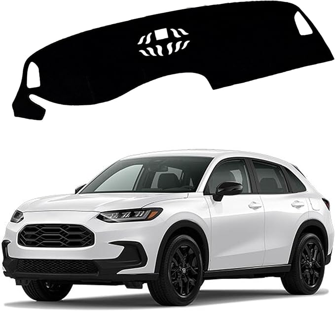 Upgraded Dashboard Mat for 2023-2025 Honda HR-V Polyester Dashcover UV Protection Non-Slip Windshield Reflective Instrument Cover Interior Accessory Black